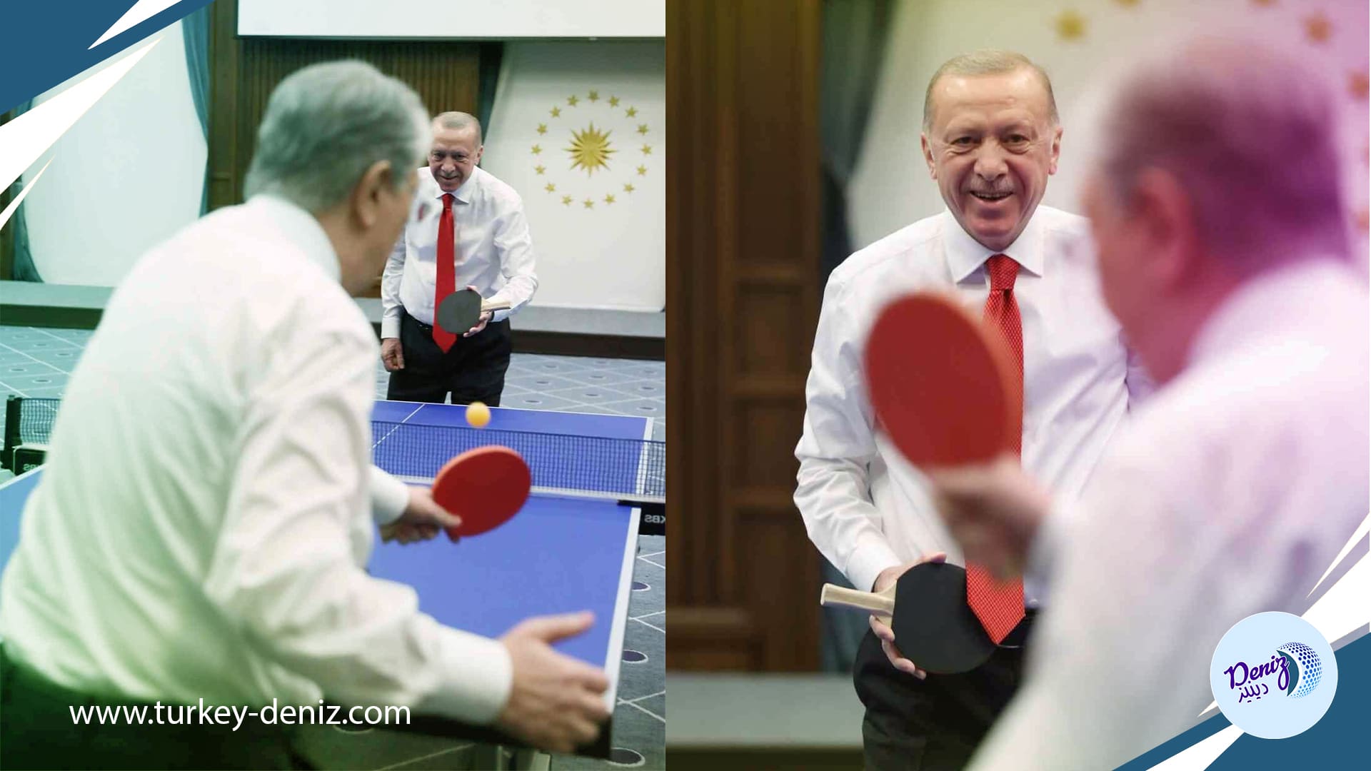 مباراة تنس الطاولة بين أردوغان ونظيره الكازاخستاني