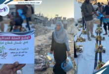 في شمال قطاع غزة توزيع السلال الغذائية ينعش الأمل بين النازحين