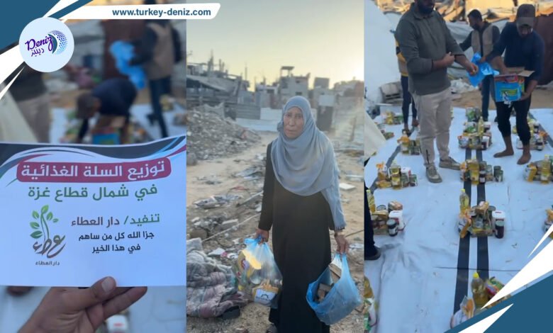 في شمال قطاع غزة توزيع السلال الغذائية ينعش الأمل بين النازحين